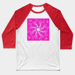 Pink Hearts Mandala Baseball T-Shirt